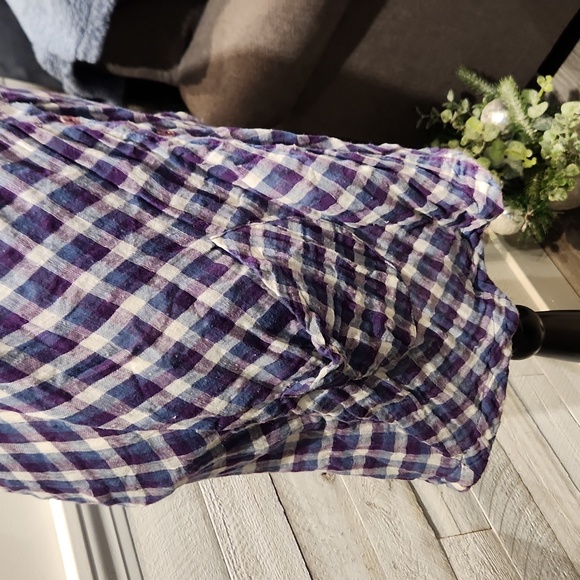 EUC Free People Women's sz S Plaid Button down Dress w/2 front pockets - Picture 3 of 9